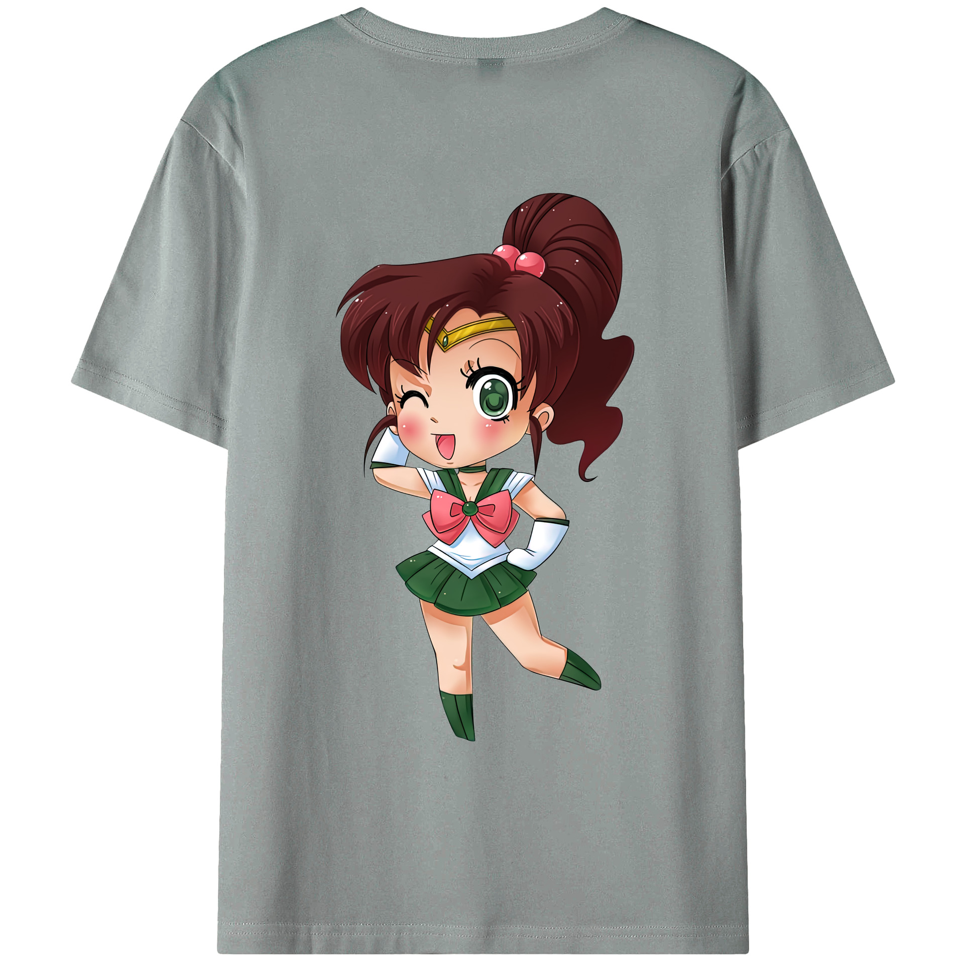 （画像用） 美少女戦士セーラームーン 木野 まこと きの まこと Sailor Moon Kino Makoto （セーラージュピター；Sailor Jupiter） 綿100％ メンズ半袖Tシャツ（バックプリント） 通気性
